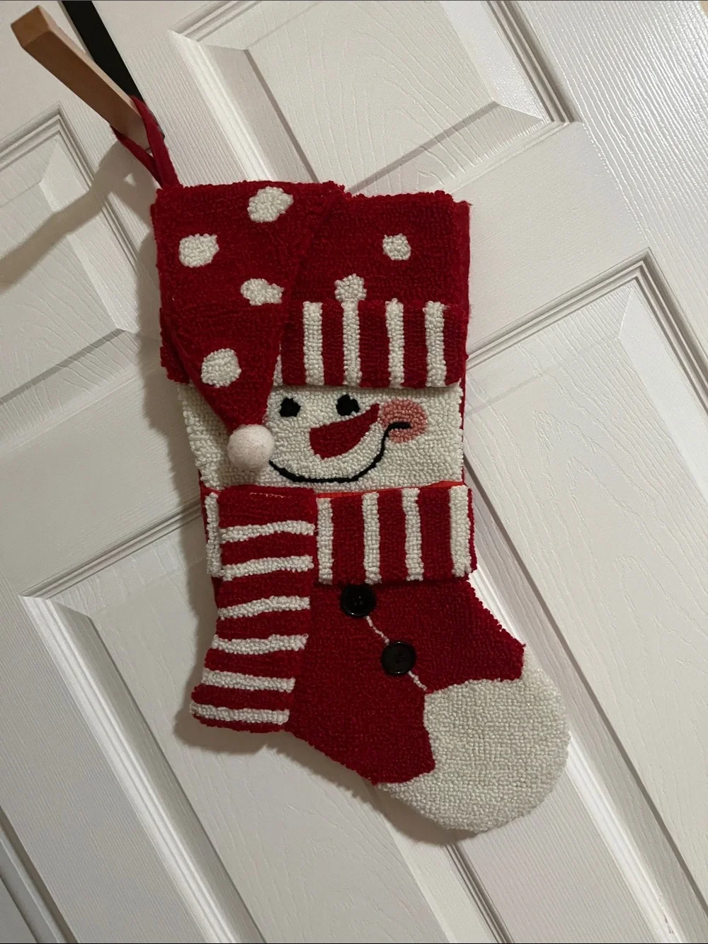 Red Snowman Holiday Stocking with White Accents - Unbranded